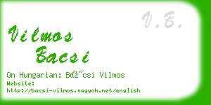 vilmos bacsi business card